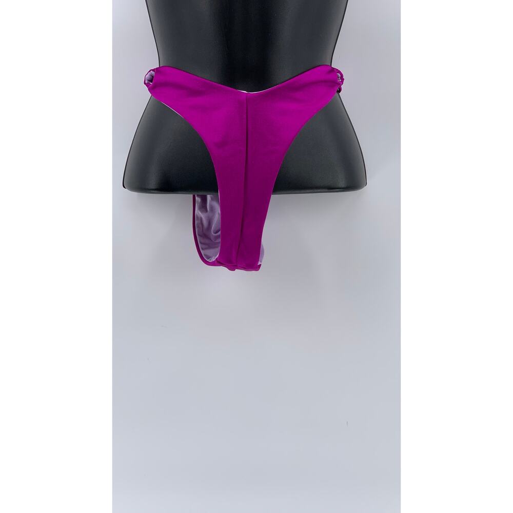 EDGE SWIM Women's Magenta Solid High-Waist V-Cut Bikini Bottoms SZ S